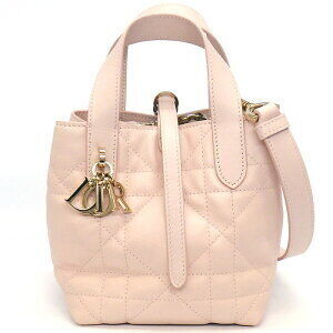 Dior Toujours Vertical 2way Shoulder Bag Pink Macrocannage Calfskin